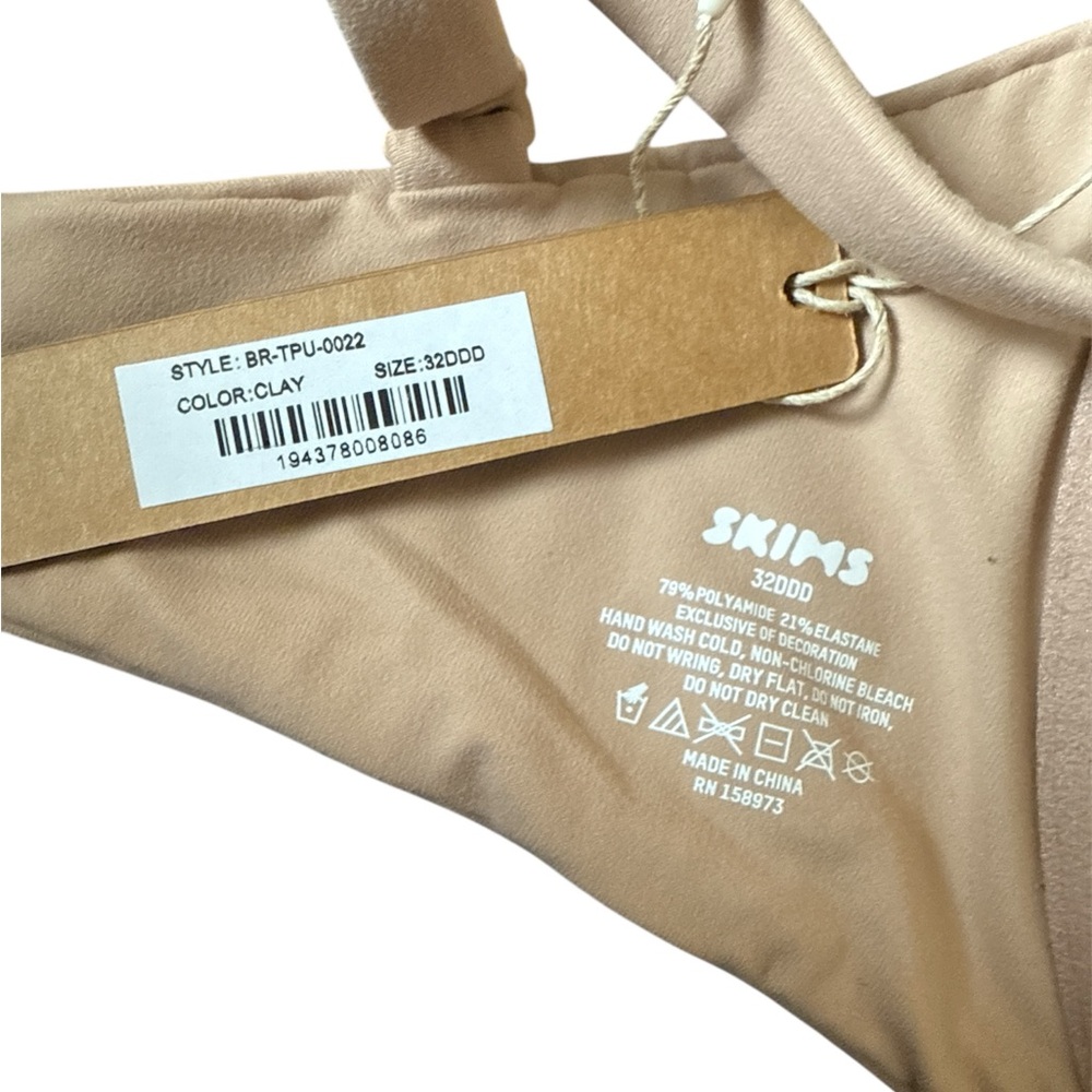Skims Fits Everybody Push Up Bra In Clay NWT 32DDD - Picture 7 of 7
